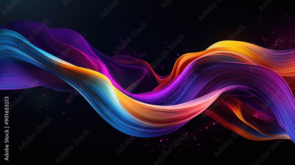 Aufkleber fluid dynamics with colorful motion trails