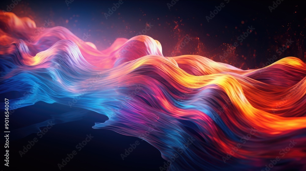 Poster fluid dynamics with colorful motion trails