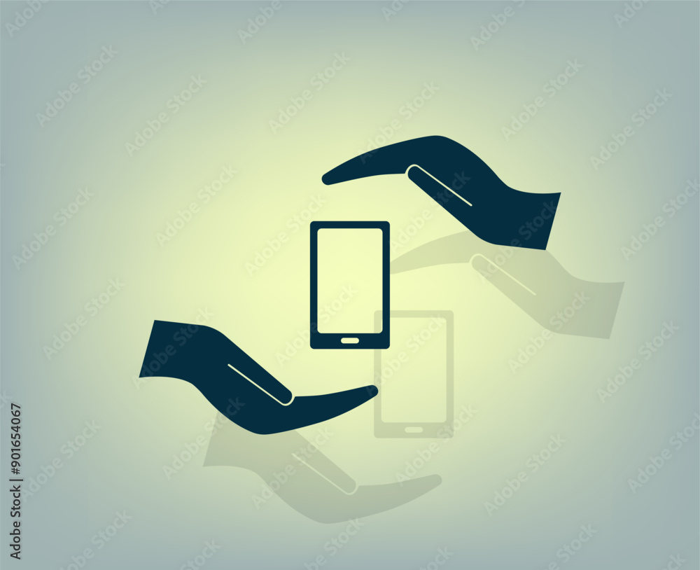 Poster vector icon with shadow on gray background with gradient.