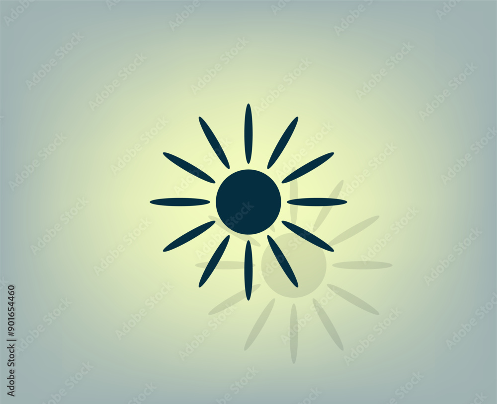 Poster vector icon with shadow on gray background with gradient.