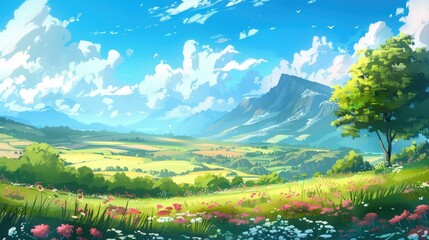 Beautiful natural landscape concept