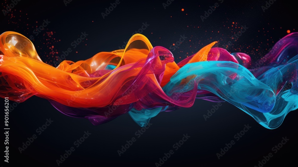 Aufkleber fluid dynamics with colorful motion trails