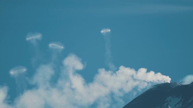 Etna Volcano Producing Smoke Rings, Sicily