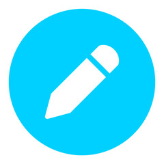 Blue pencil icon with simple and modern design