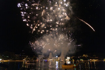 Fireworks over Rab Town, Croatia