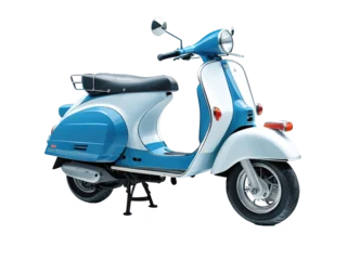 Fotobehang Transparent background of a blue scooter silhouette. © Thachakrit