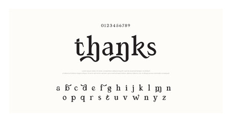 Thanks modern geometric circular font with rounded edges