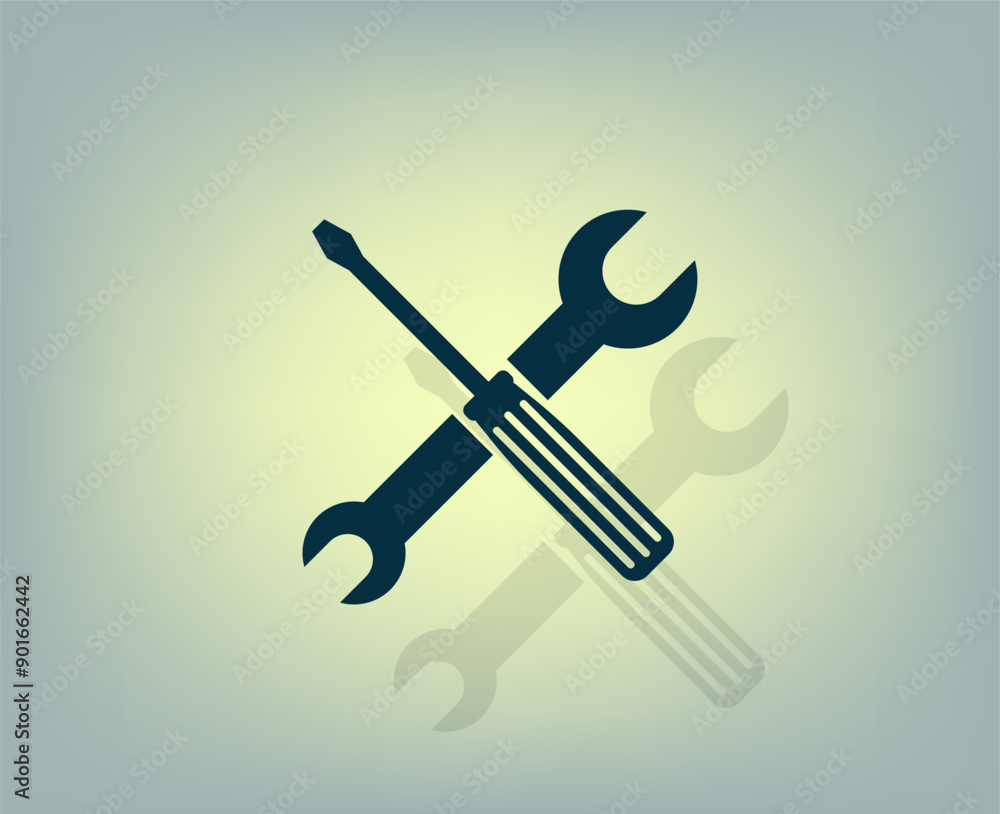 Poster vector icon with shadow on gray background with gradient.