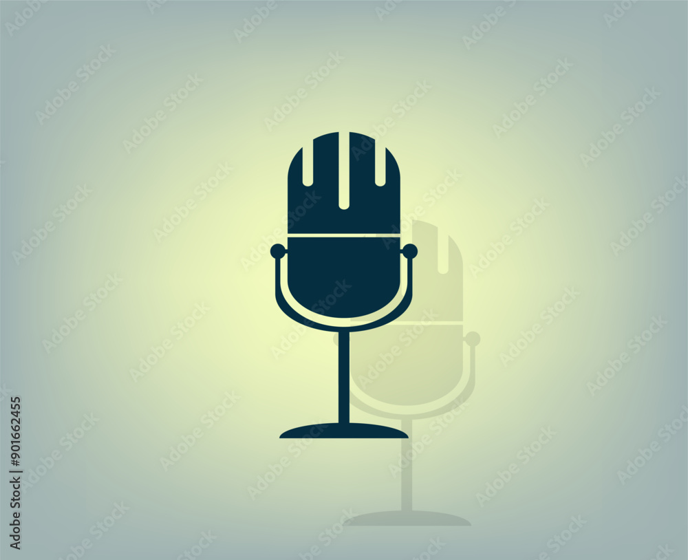 Poster vector icon with shadow on gray background with gradient.