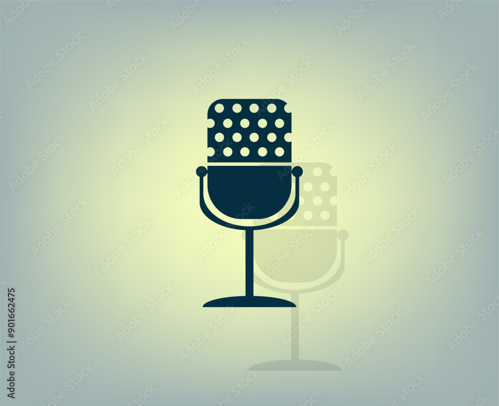 Poster vector icon with shadow on gray background with gradient.