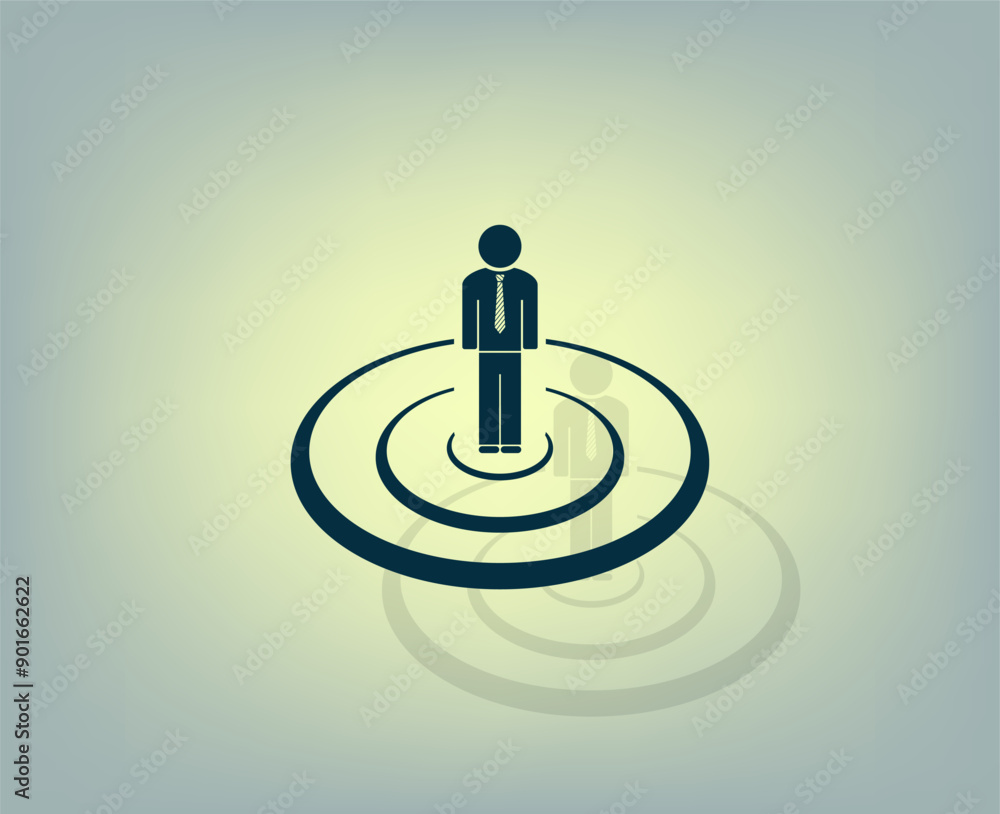 Poster vector icon with shadow on gray background with gradient.