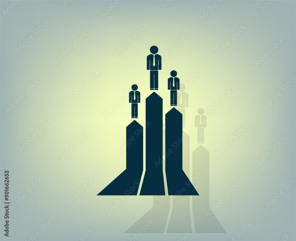 Poster vector icon with shadow on gray background with gradient.