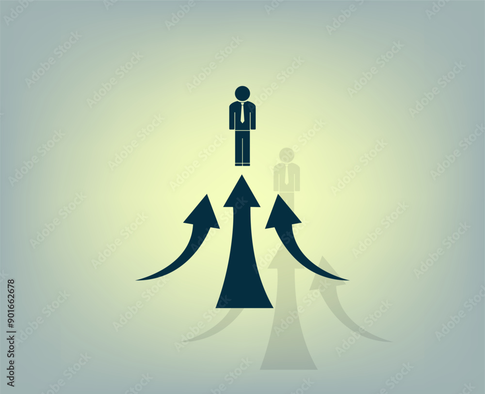 Poster vector icon with shadow on gray background with gradient.