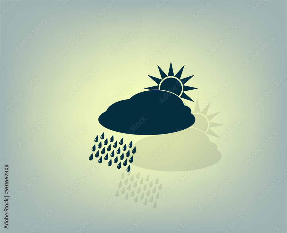 Poster vector icon with shadow on gray background with gradient.
