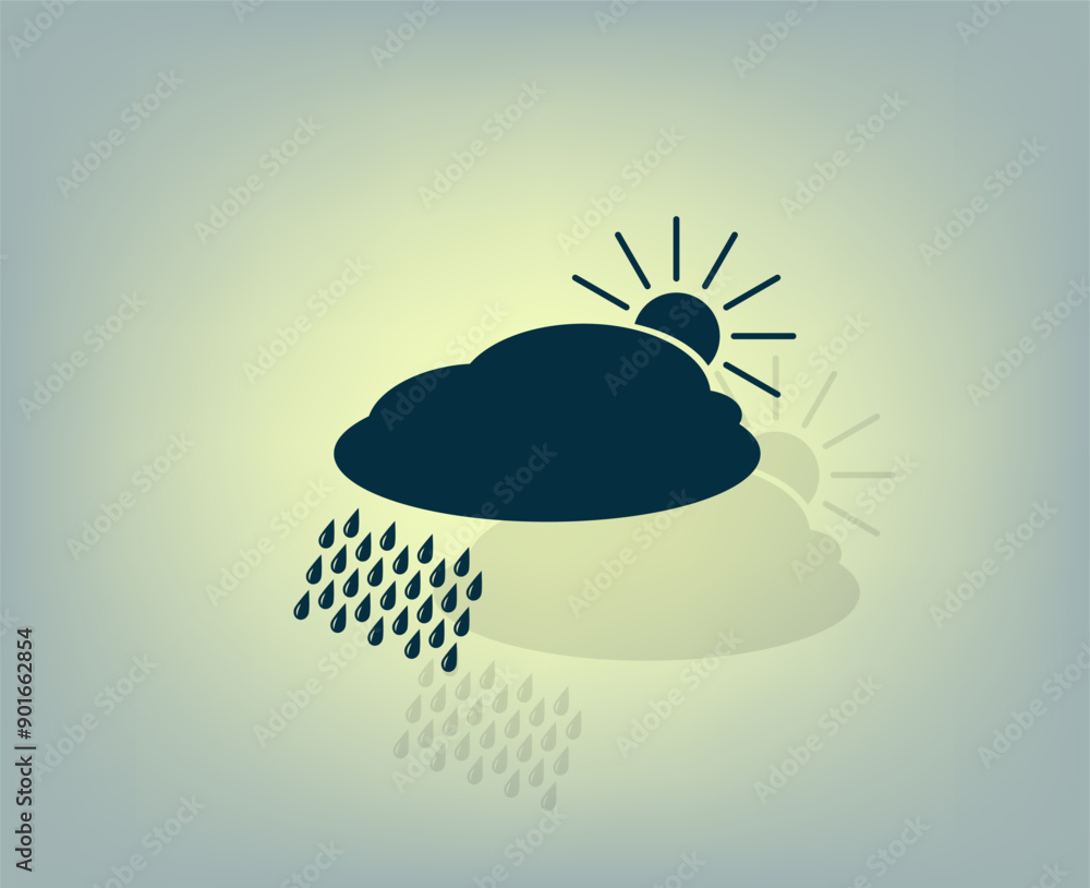 Poster vector icon with shadow on gray background with gradient.