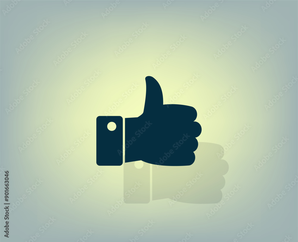 Poster vector icon with shadow on gray background with gradient.
