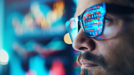 Focused Trader Analyzing Market Data
