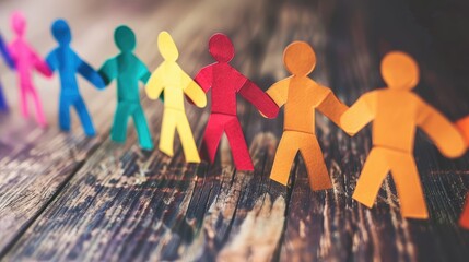Diversity and Inclusion Paper people shaking hands. Business team. Employment and leadership. multicultural society
