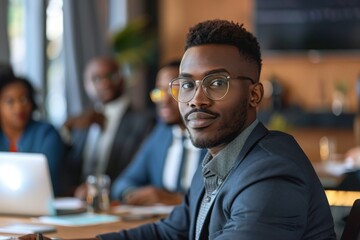 Obraz premium African American Businessman in a Meeting