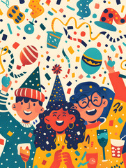 New Year and Christmas graphic advertising background