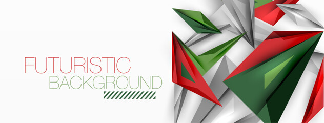 Fototapeta premium Minimal geometric abstract background. Low poly dynamic triangle design. Trendy techno business template for wallpaper, banner, background or landing