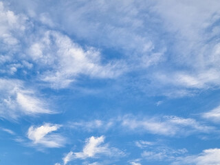 abstract blue sky high shape outdoor group of white clouds background in summer gradient light beauty background. beautiful bright cloud and calm fresh wind air