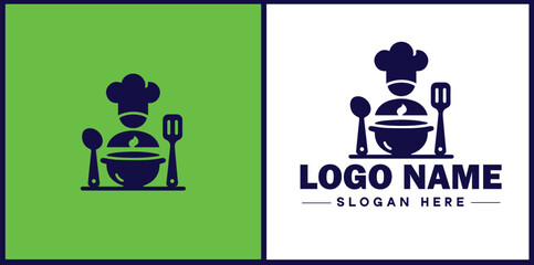 Cooking school icon Culinary academy Cooking institute Culinary school flat logo sign symbol editable vector