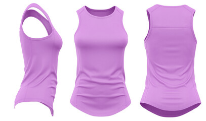 Tank Top Front and Side View Women's (purple)