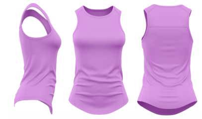 Tank Top Front and Side View Women's (purple)