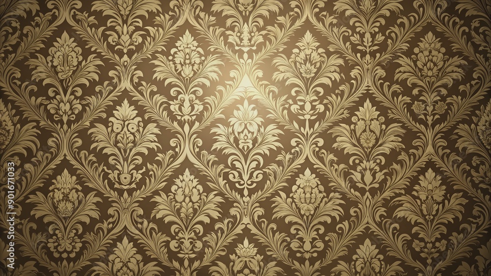 Poster exquisite damask seamless pattern background featuring elegant luxury texture with intricate 3d elem