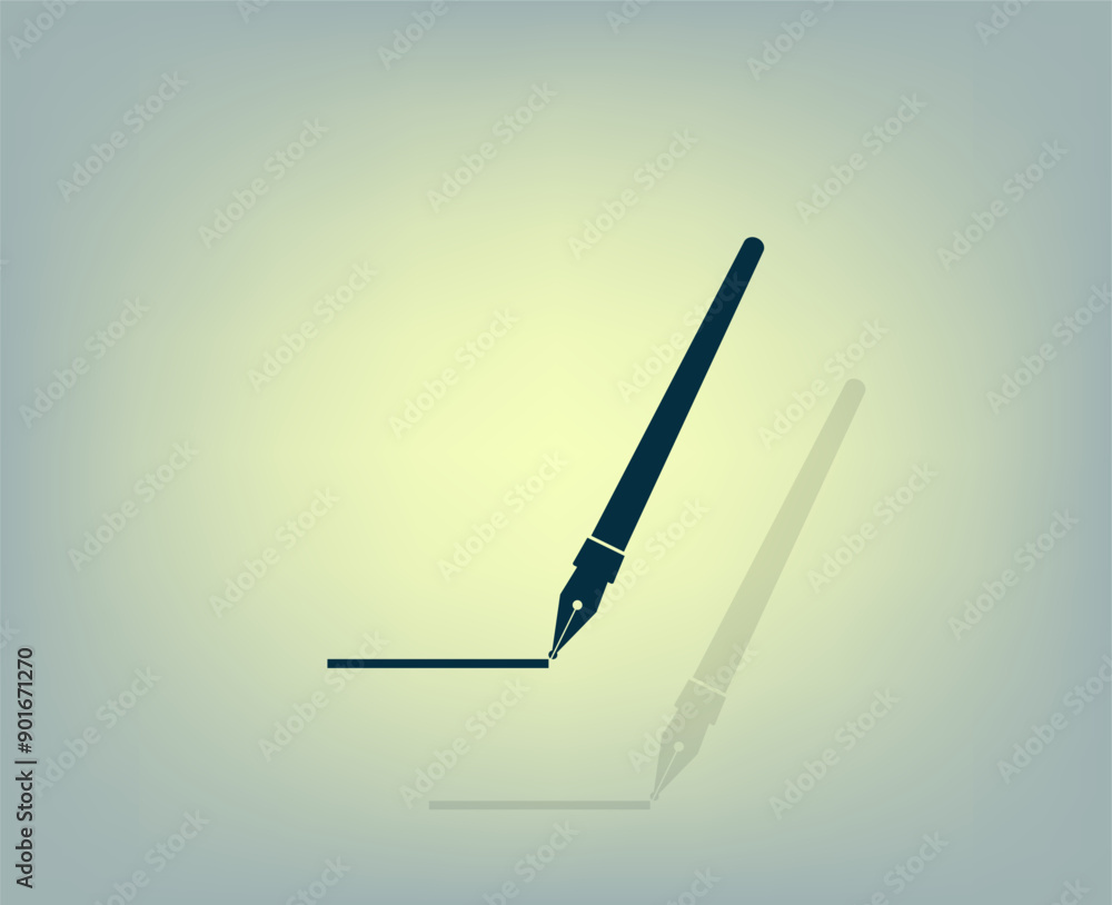 Poster vector icon with shadow on gray background with gradient.
