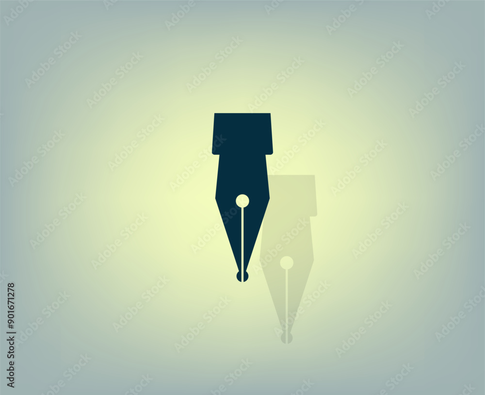 Poster vector icon with shadow on gray background with gradient.