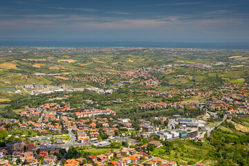 View from San Marino during spring sunny day.
