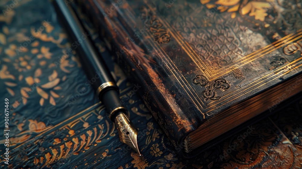 Poster writing utensils notebook and pen