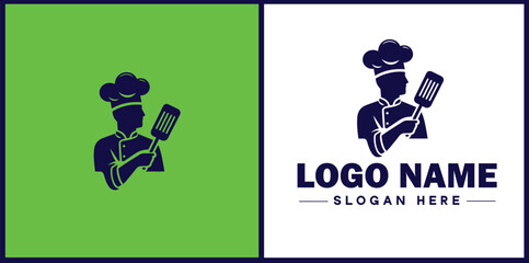 Cooking school icon Culinary academy Cooking institute Culinary school flat logo sign symbol editable vector