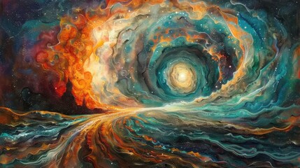 A portal to another world, depicted with swirling colors and mystical elements, inviting viewers to imagine the possibilities beyond.
