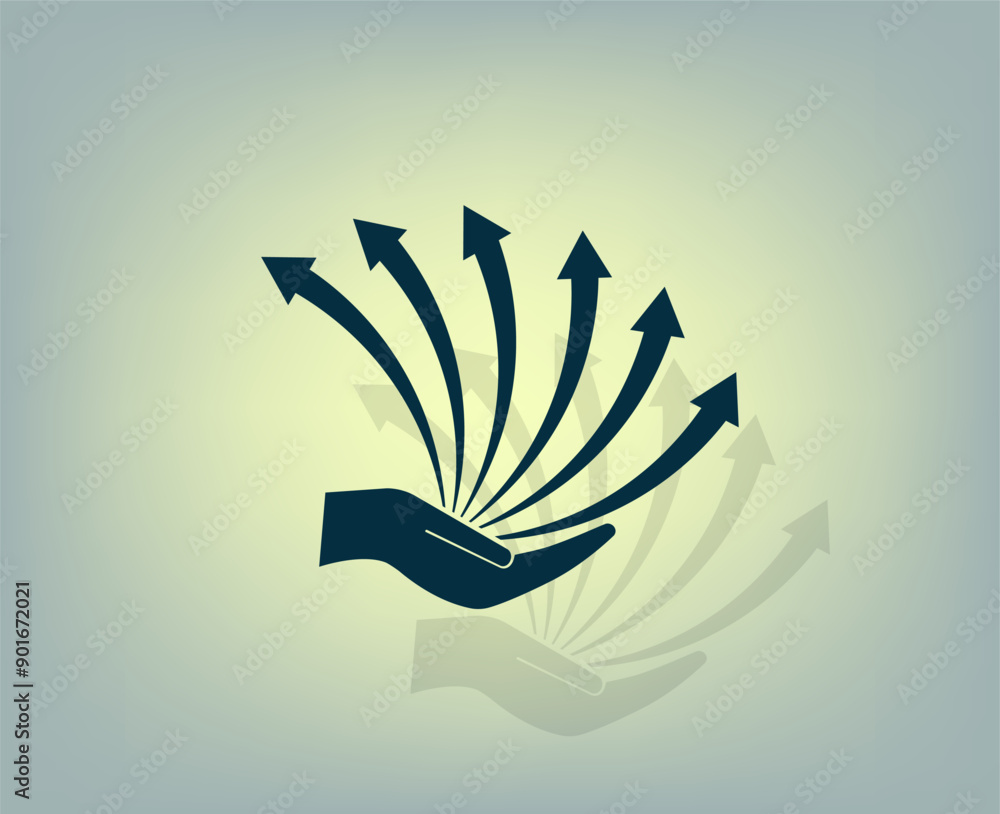Poster vector icon with shadow on gray background with gradient.