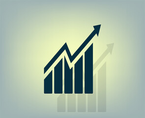 Vector icon with shadow on gray background with gradient.