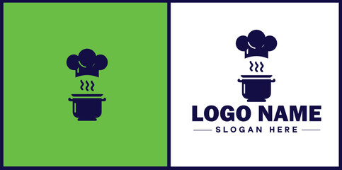 Cooking school icon Culinary academy Cooking institute Culinary school flat logo sign symbol editable vector