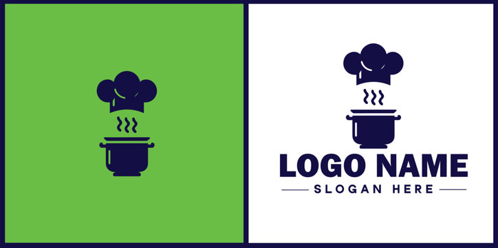 Cooking school icon Culinary academy Cooking institute Culinary school flat logo sign symbol editable vector