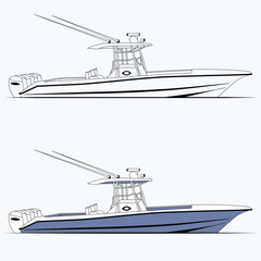 
Vector Boat One Color