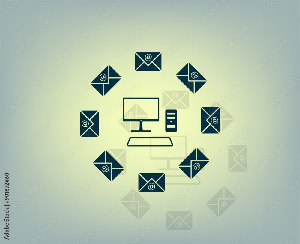 Poster vector icon with shadow on gray background with gradient.