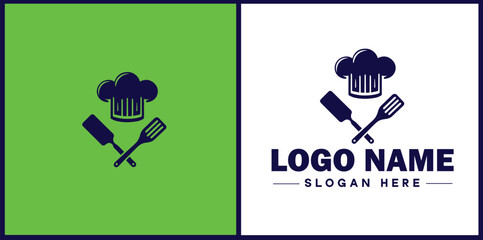 Cooking school icon Culinary academy Cooking institute Culinary school flat logo sign symbol editable vector