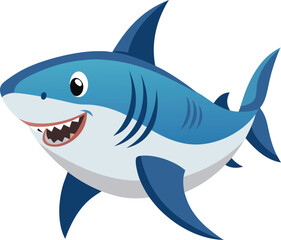 A shark fish on white background 
