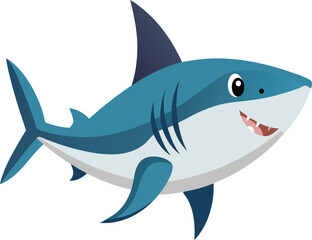 A shark fish on white background 