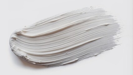 White paint brush stroke on white background. Abstract artistic background