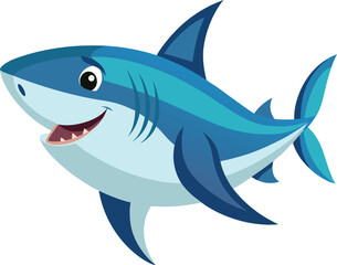 A shark fish on white background 