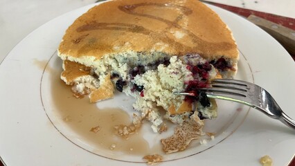 Short Stack Of Blueberry Pancakes