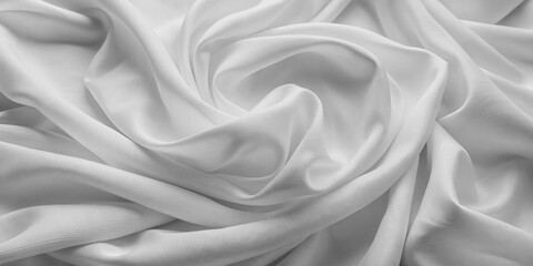 Obraz premium Softly rumpled white fabric forms a textured, organic background, with gentle folds and subtle creases creating a sense of natural, effortless elegance.