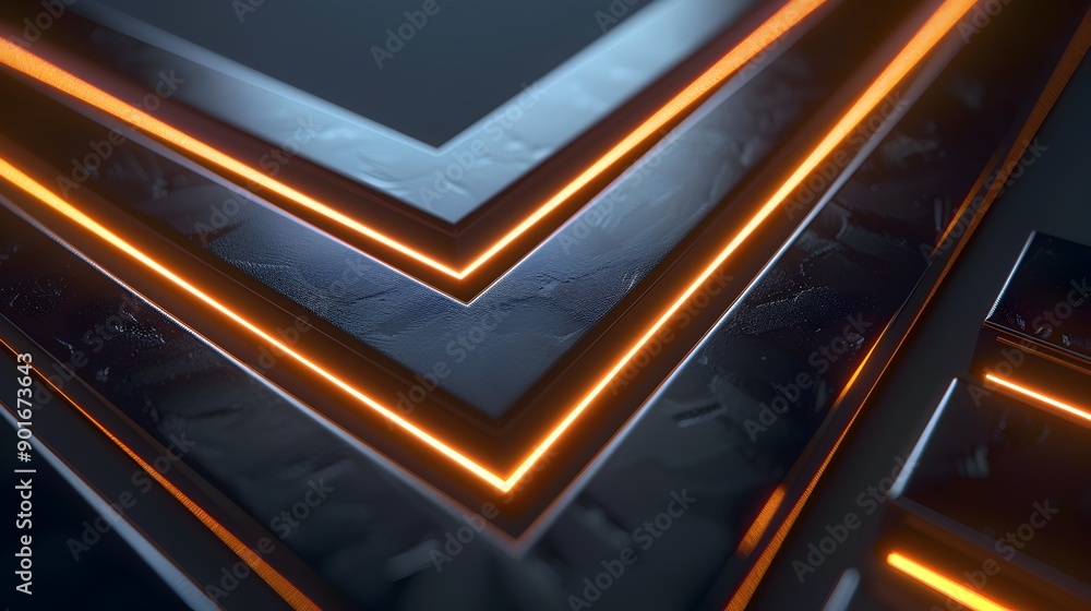 Poster metallic arrow with glowing pulse effect depicting dynamic business concept